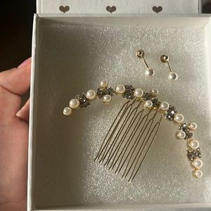 Untamed Pearl Petals earrings + hair pin